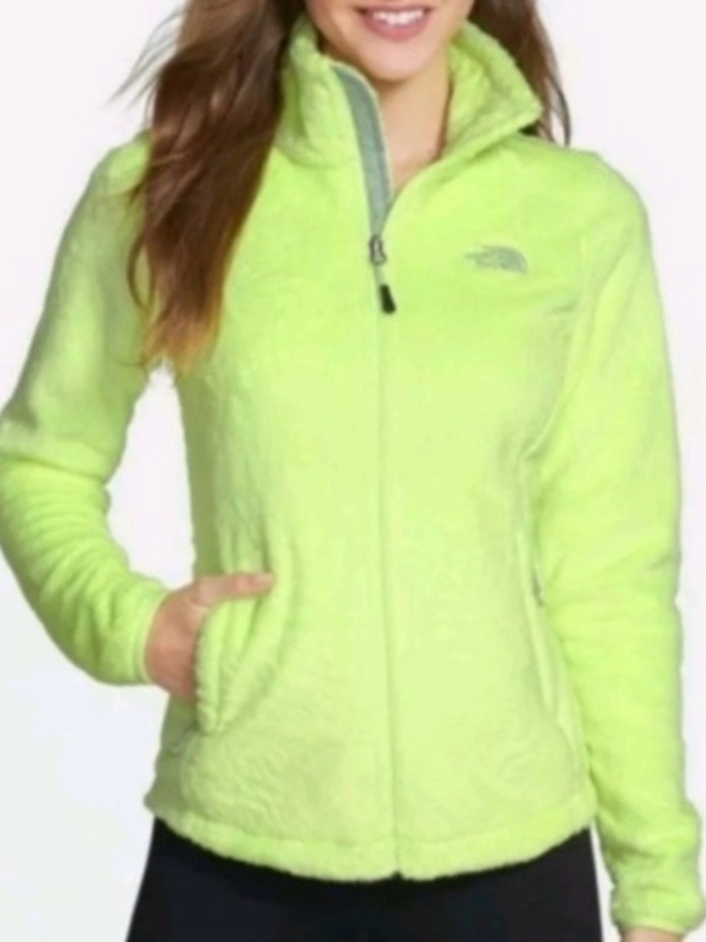 The North Face Women's Osito Fuzzy Fleece Full Zip Jacket Size S - Lime Green